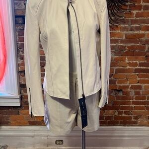 Zara cream leather short set